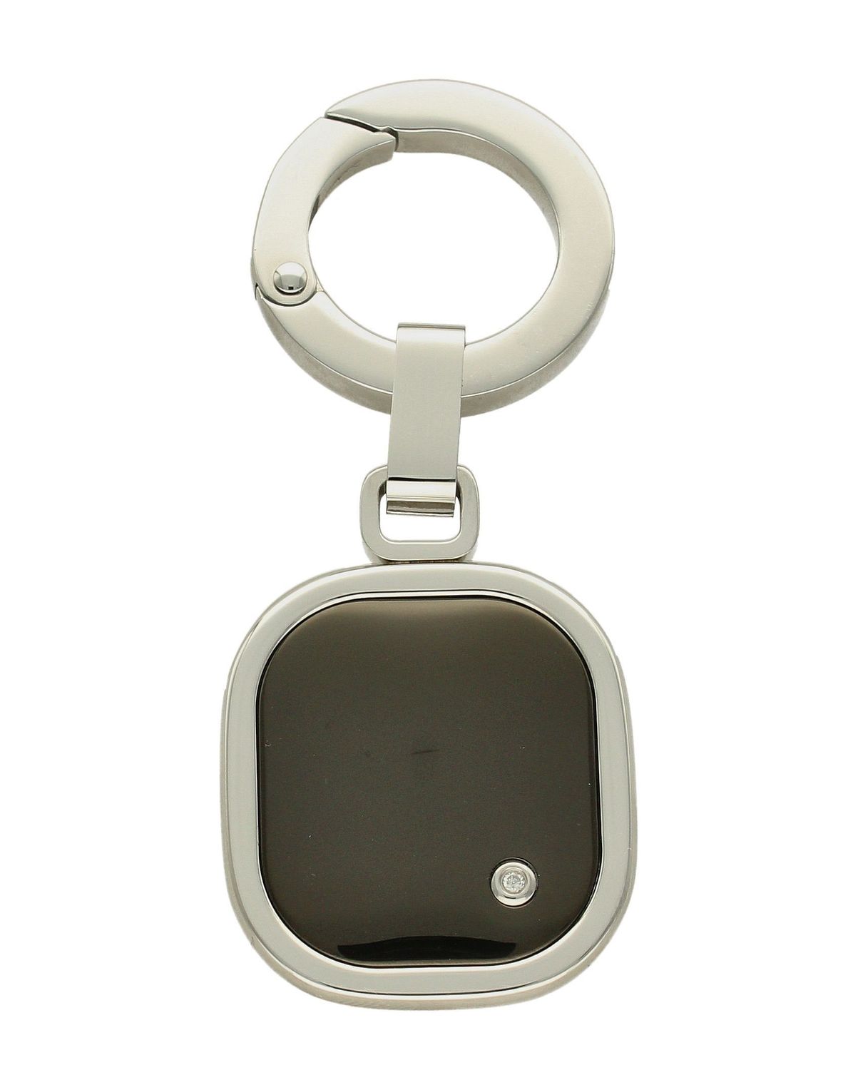 Brelok do kluczy Nomination Gentleman 132910 001. Brelok o kwadratowym kształcie z czarnym kamieniem szlachetnym i emalią. Brelok z kamieniem szlachetnym spinel. Brelok z męskiej kolekcji Nomination Gentleman. Brelok   (2).jpg